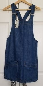 New Topshop denim pinafore dress